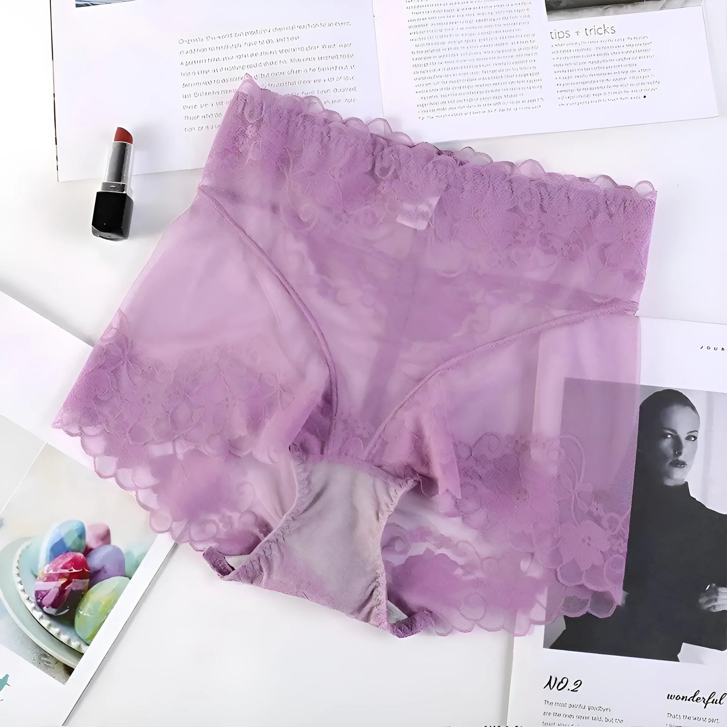 Violet Shorts en boxer transparents pour femmes