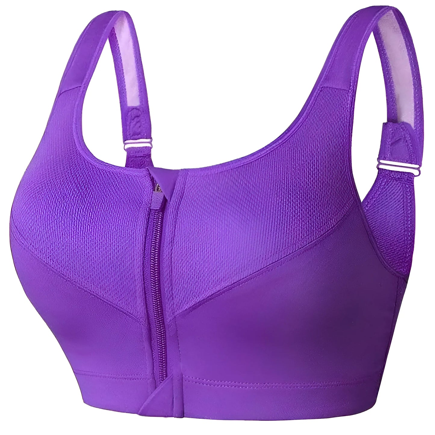 Violet Soutien-gorge de sport grande taille avec fermeture éclair