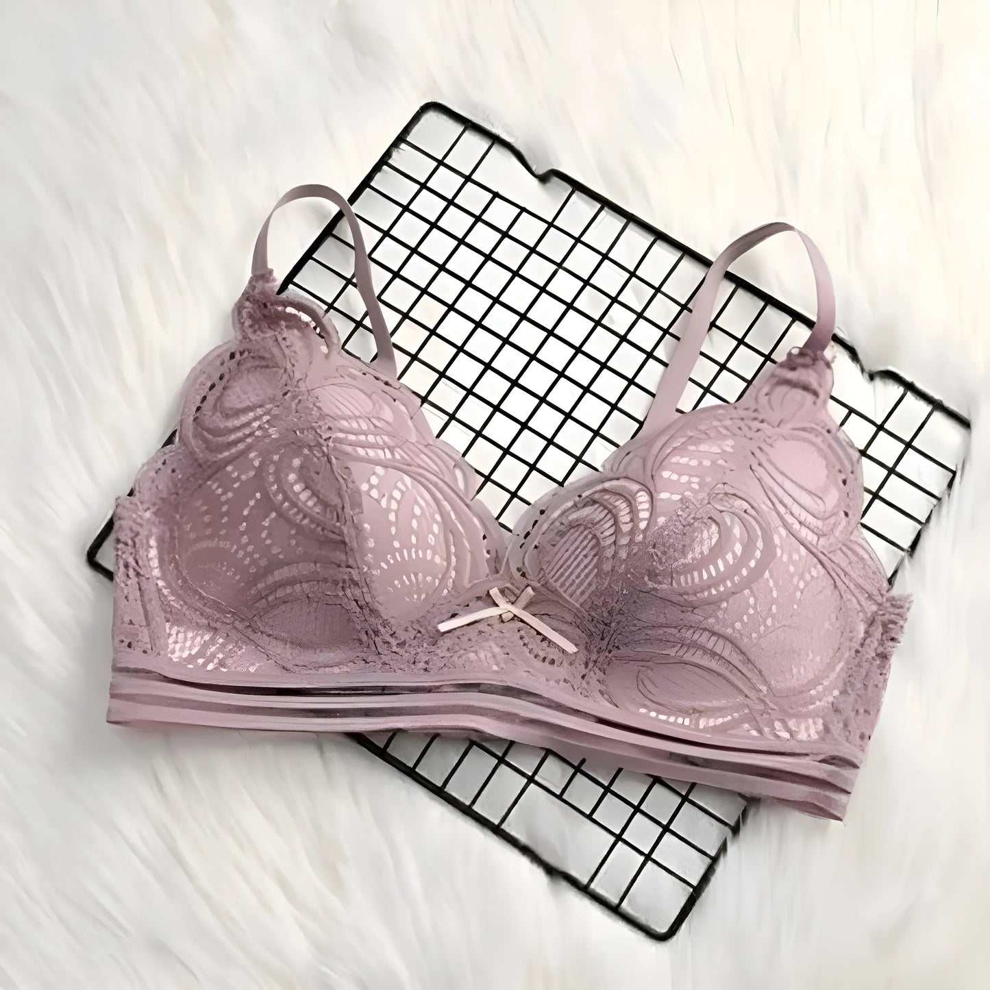 Violet Soutien-gorge en dentelle avec bande élastique