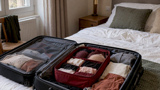 Lingerie pliée dans une valise ouverte