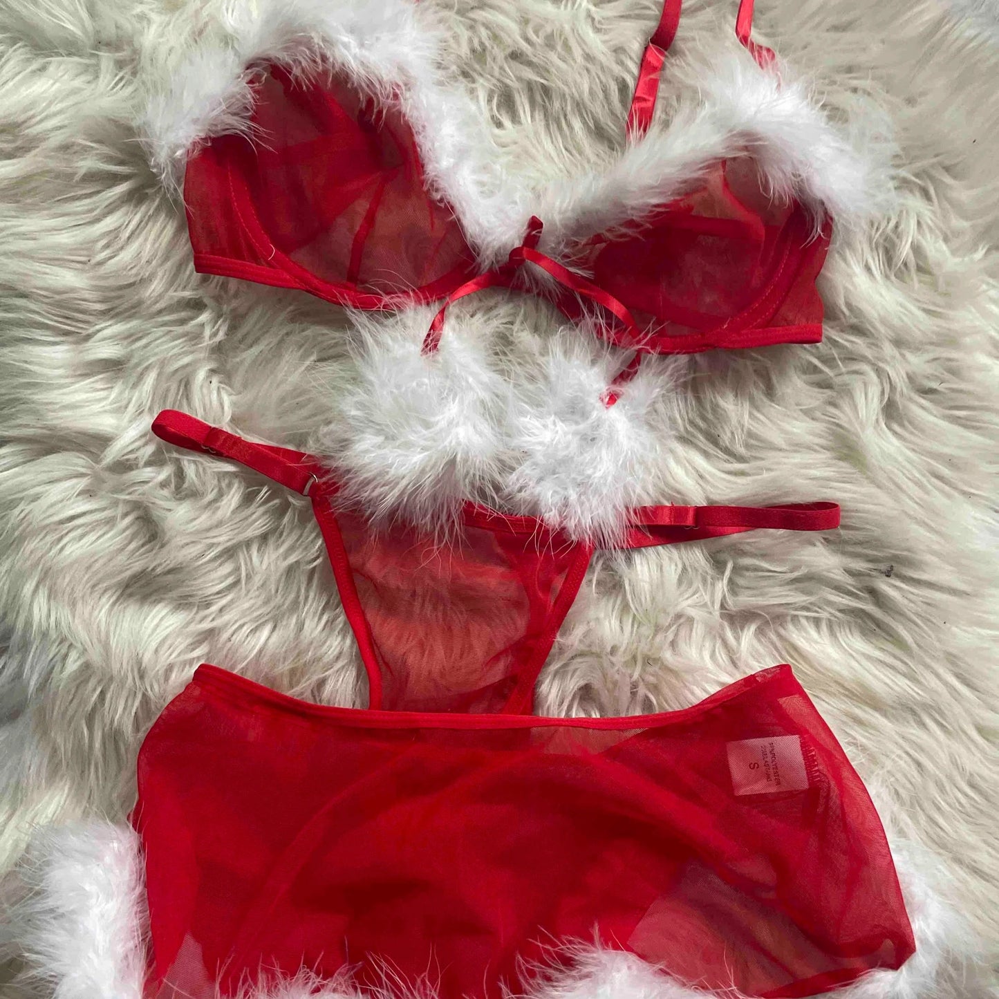 Ensemble de lingerie de Noël avec jupe