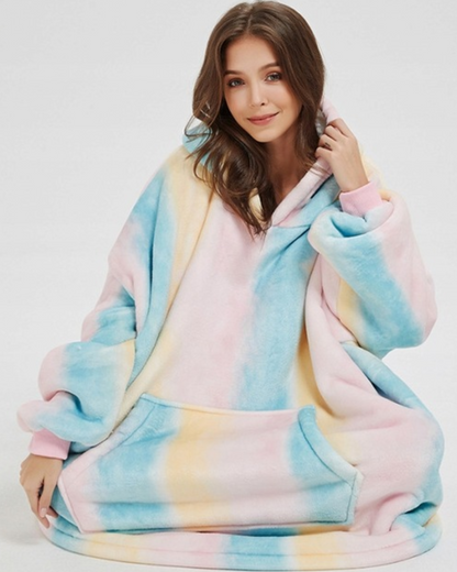 Sweat à capuche oversize en peluche avec poche