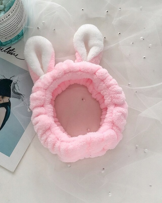 Bandeau en peluche avec oreilles de lapin