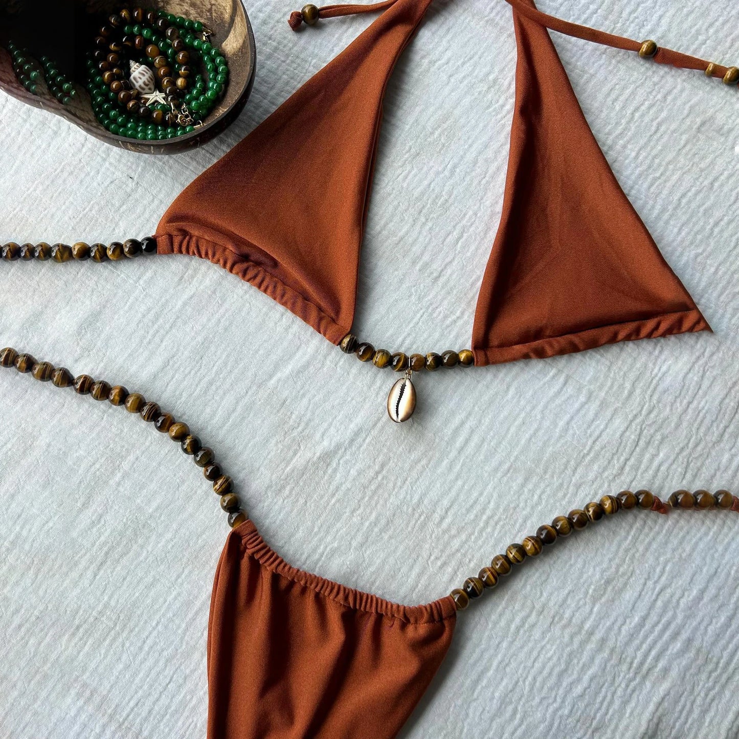 Bikini brillant deux pièces à bretelles réglables
