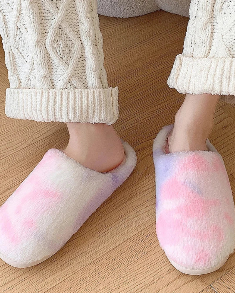 Chaussons Tie Dye en peluche