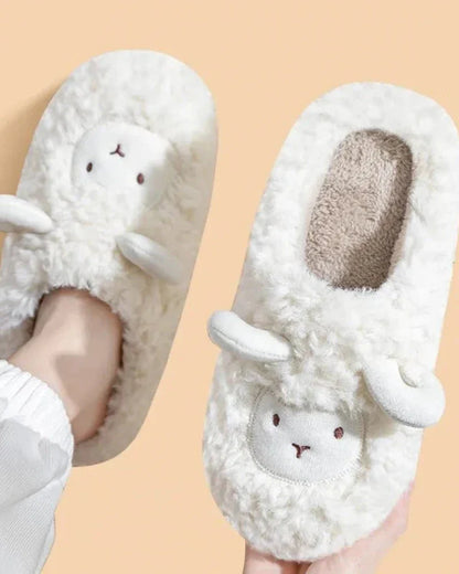 Chaussons en peluche mouton