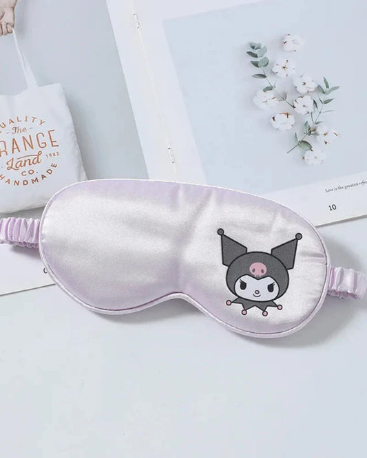 Masque de sommeil en satin avec peluche