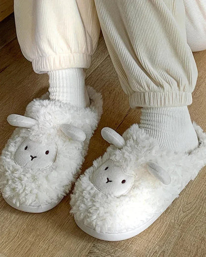 Chaussons en peluche mouton