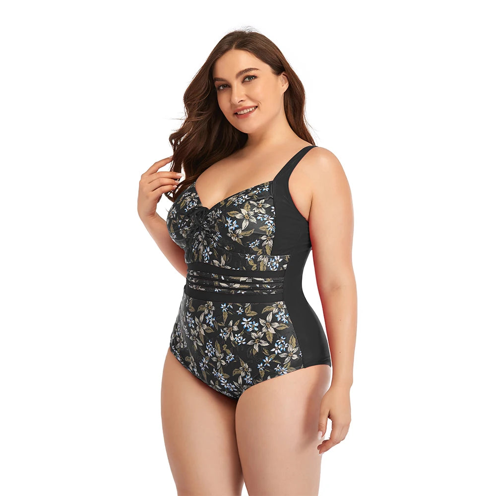 Maillot de bain une pièce fleuri grandes tailles