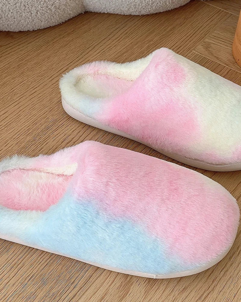 Chaussons Tie Dye en peluche