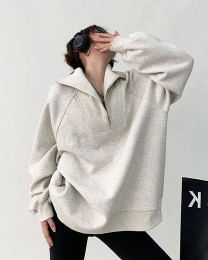 Sweat à capuche oversize avec fermeture éclair