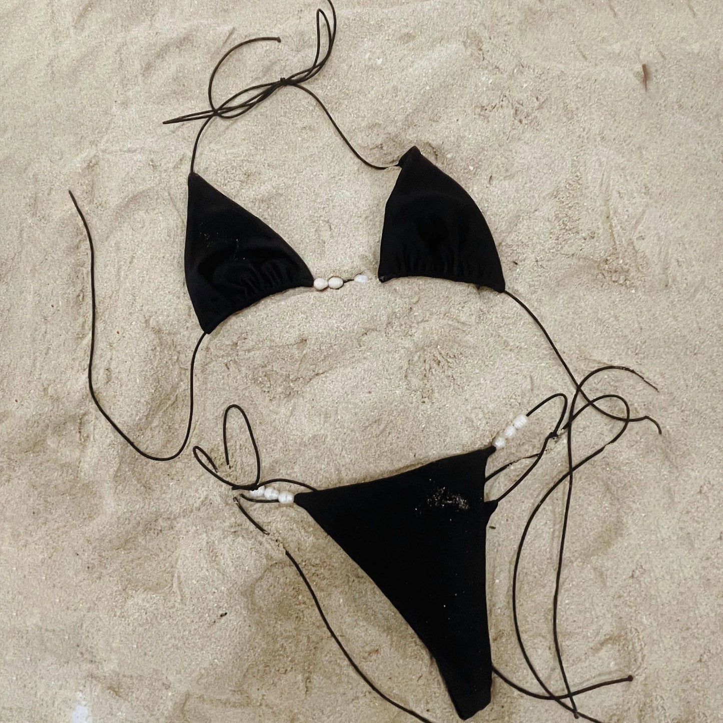 Bikini brillant deux pièces à bretelles réglables