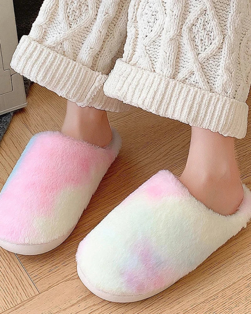 Chaussons Tie Dye en peluche