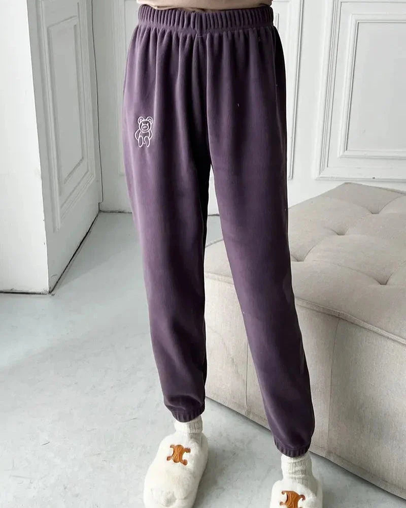 Pantalons de jogging longs avec doublure chaude