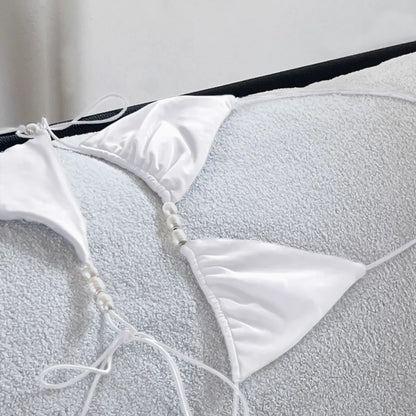 Bikini brillant deux pièces à bretelles réglables