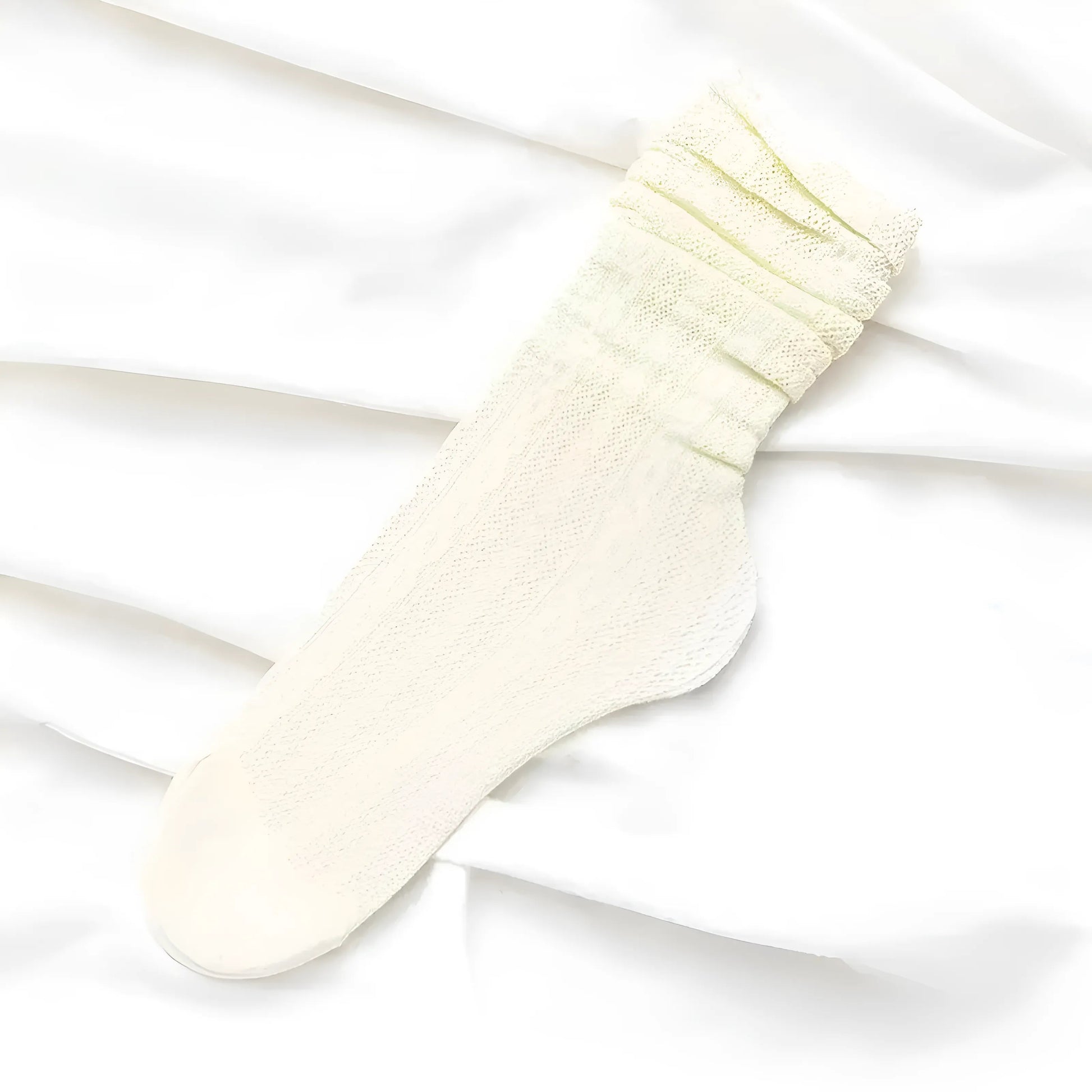 Beige Chaussettes en dentelle