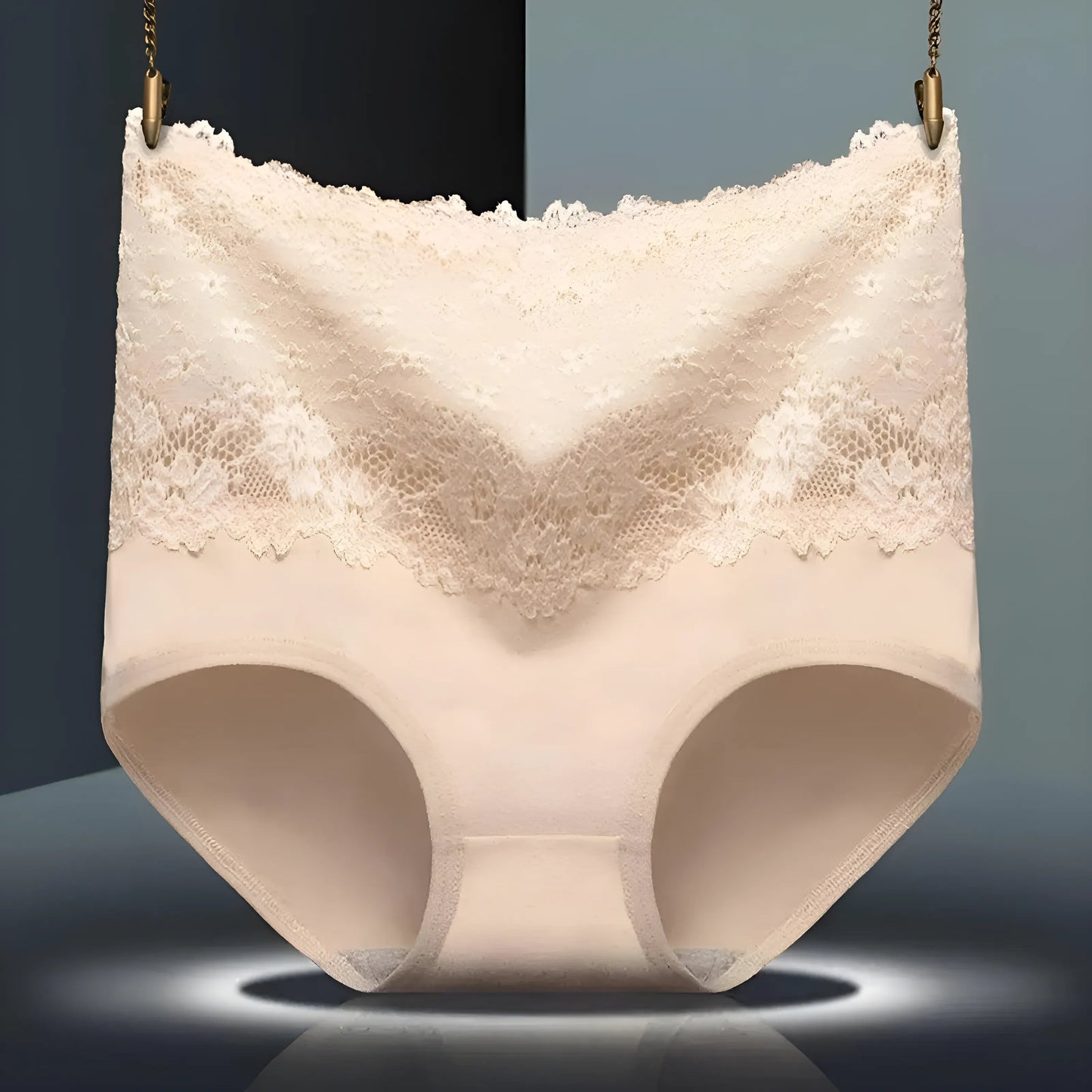 Beige Culotte haute en dentelle