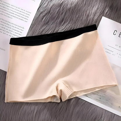 Beige Culottes de boxeur pour femmes avec garniture décorative