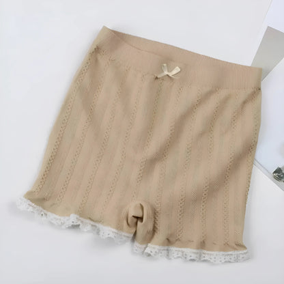 Beige Culottes de femme avec garniture décorative