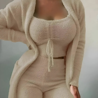 Beige Ensemble de sommeil duveteux