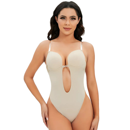 Beige Sculptant corporel amincissant avec effet push-up