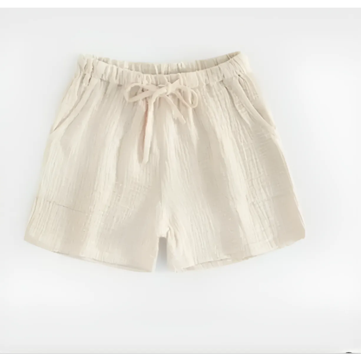 Beige Shorts de sommeil noués