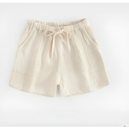 Beige Shorts de sommeil noués