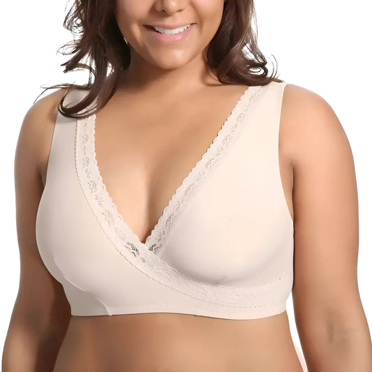 Beige Soutien-gorge doux en grandes tailles