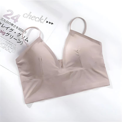 Beige Soutien-gorge lisse à taille basse