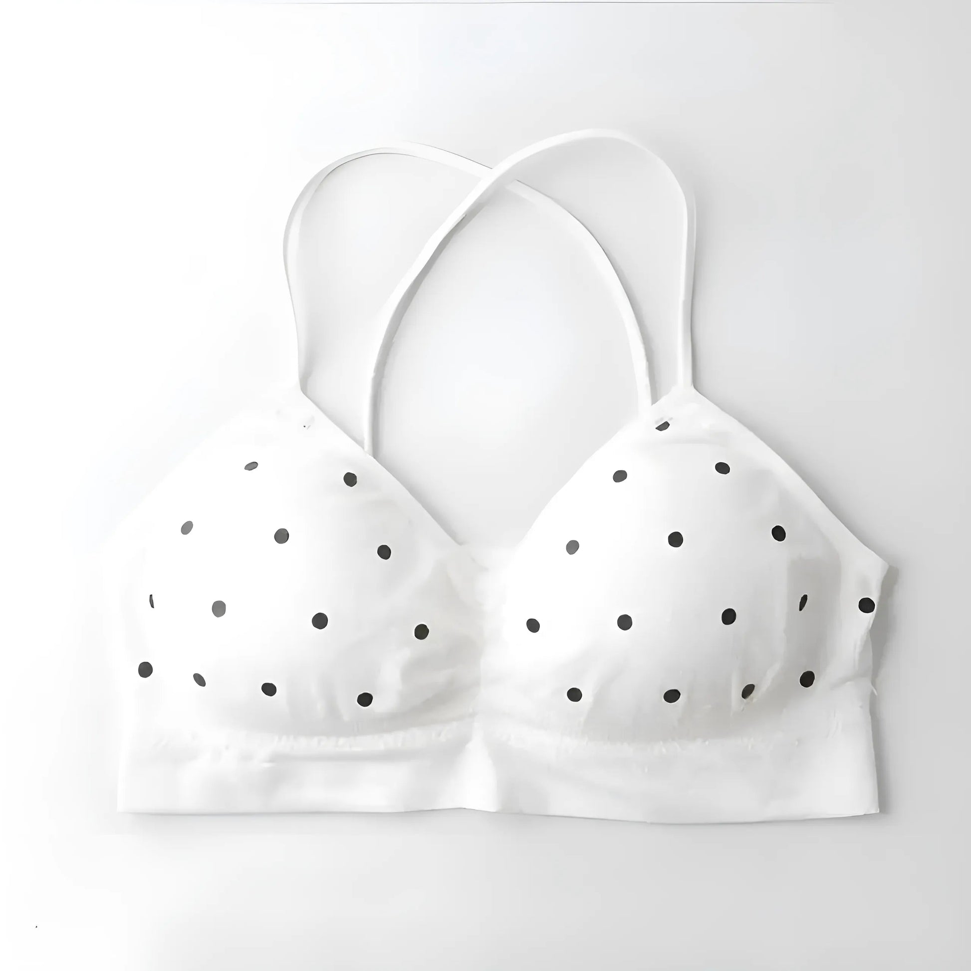 Blanc Bralette à pois