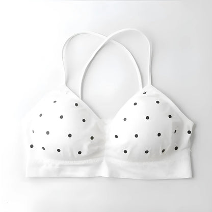 Blanc Bralette à pois