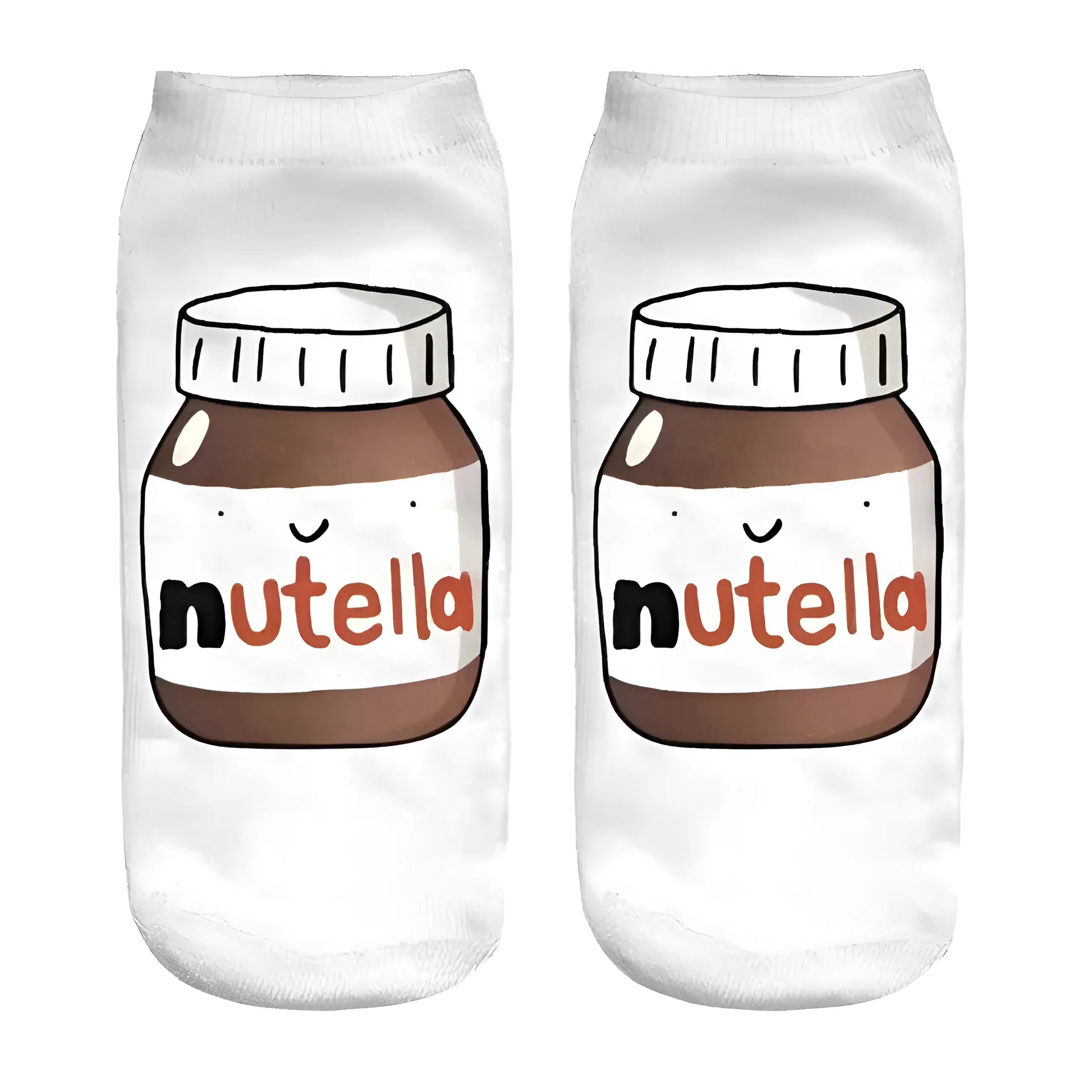 Blanc Chaussettes courtes à motif Nutella