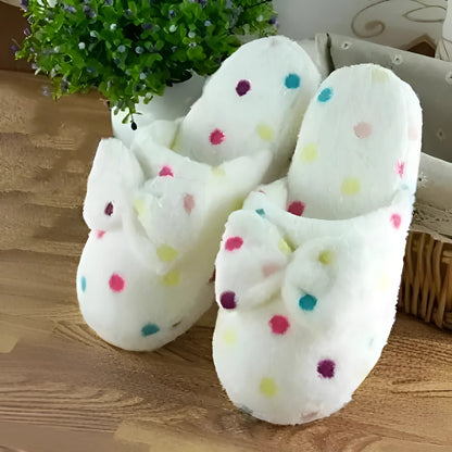 Blanc Chaussons avec nœud