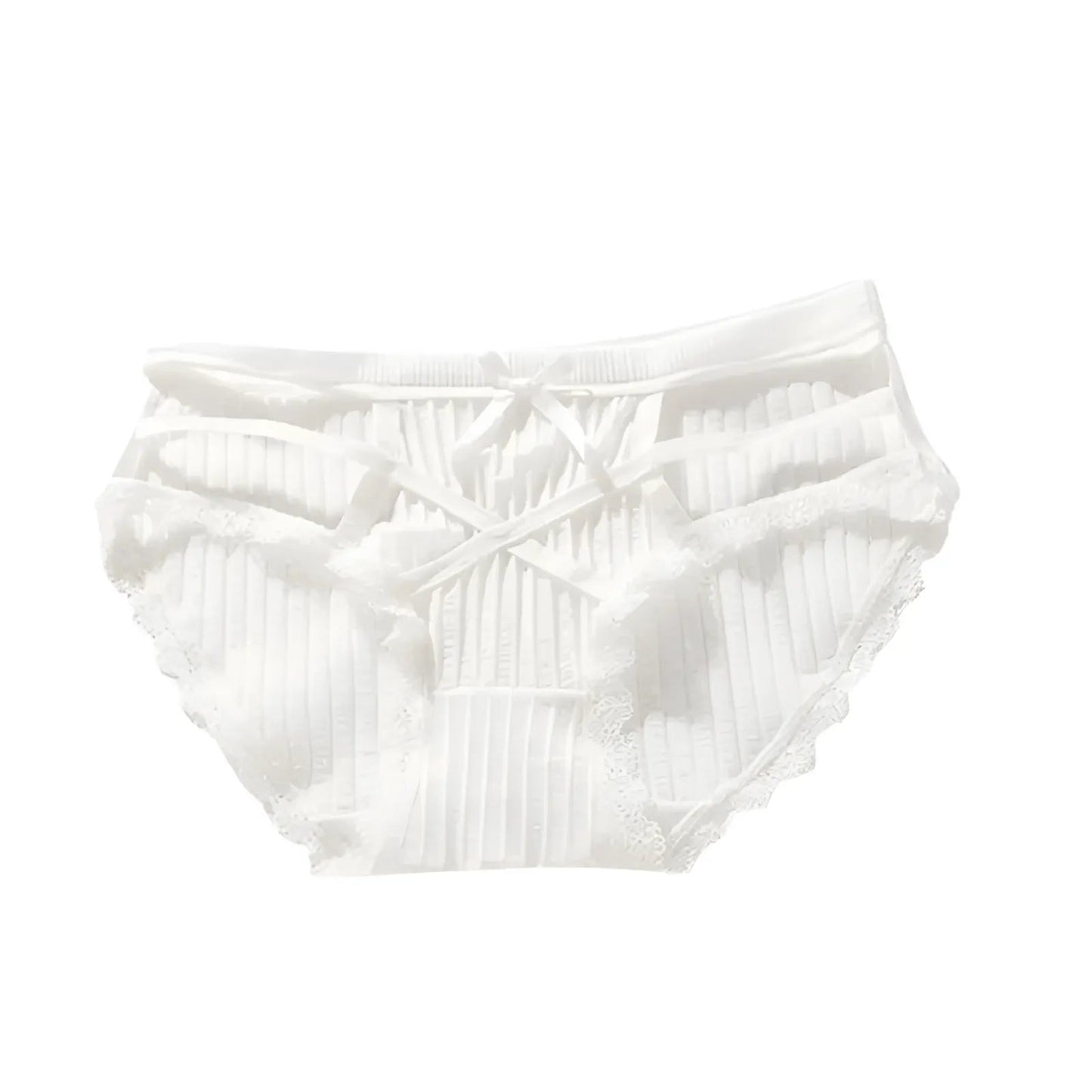 Blanc Culottes en dentelle avec des bretelles