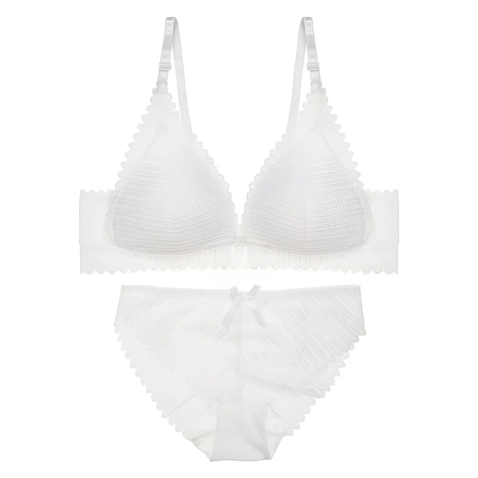 Blanc Ensemble de lingerie en dentelle dans un style classique