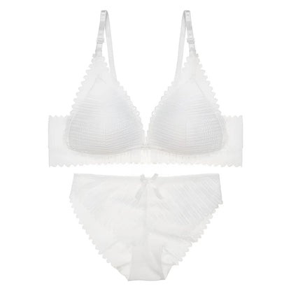 Blanc Ensemble de lingerie en dentelle dans un style classique