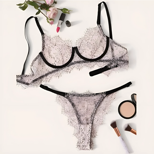 Blanc Ensemble de lingerie en dentelle