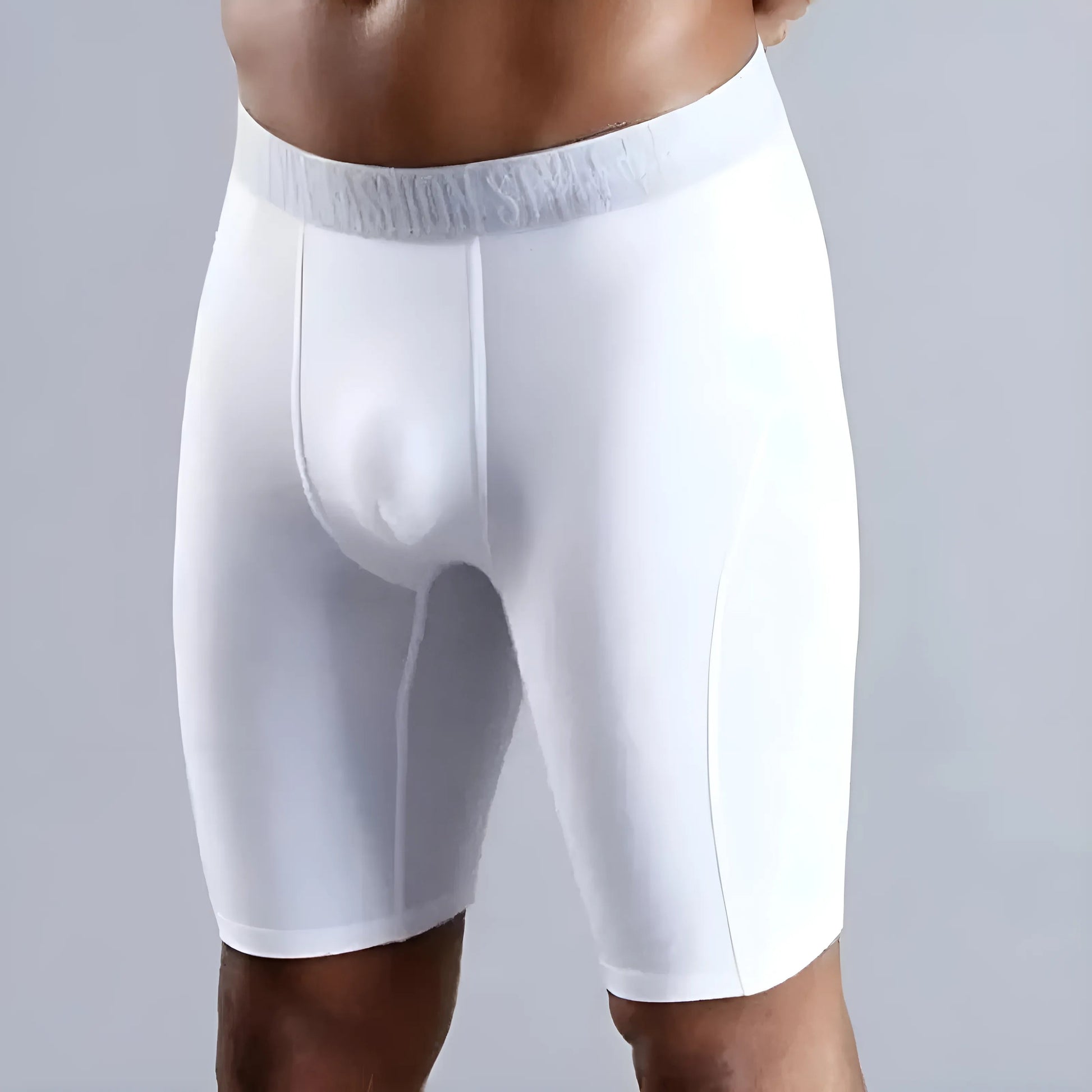 Blanc Shorts boxers longs pour hommes