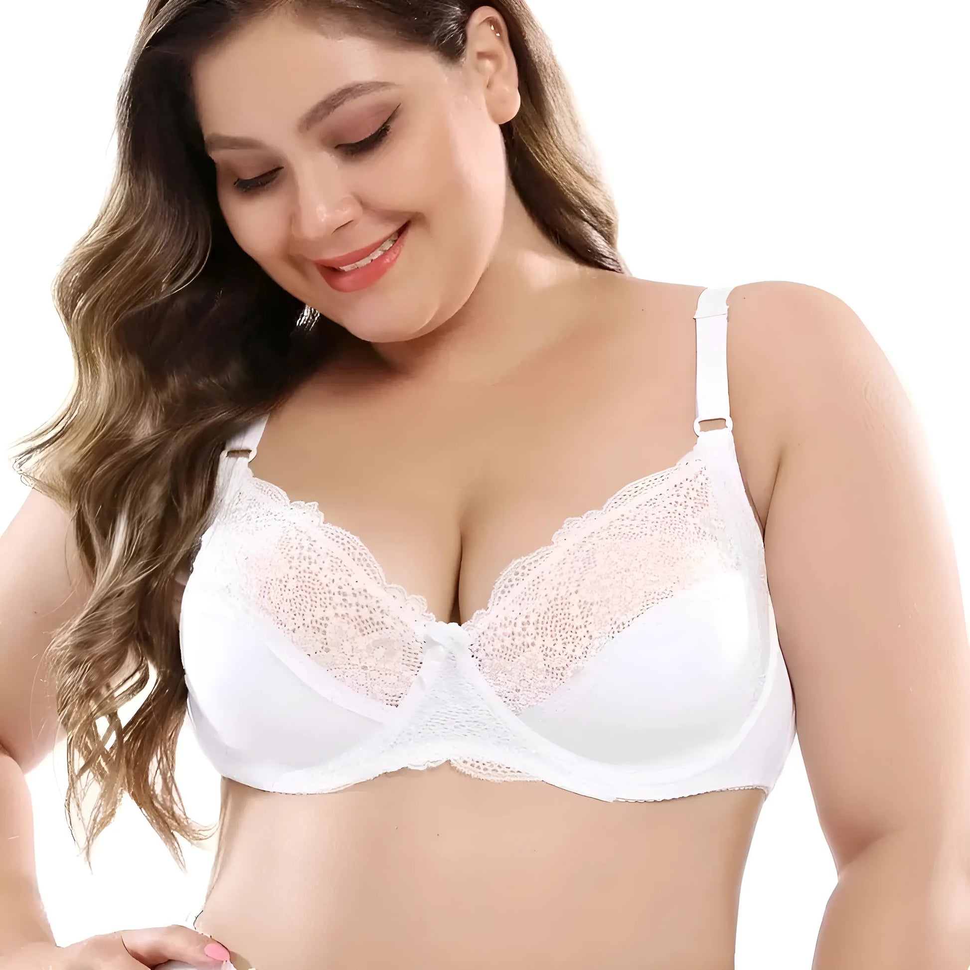 Blanc Soutien-gorge en dentelle grandes tailles