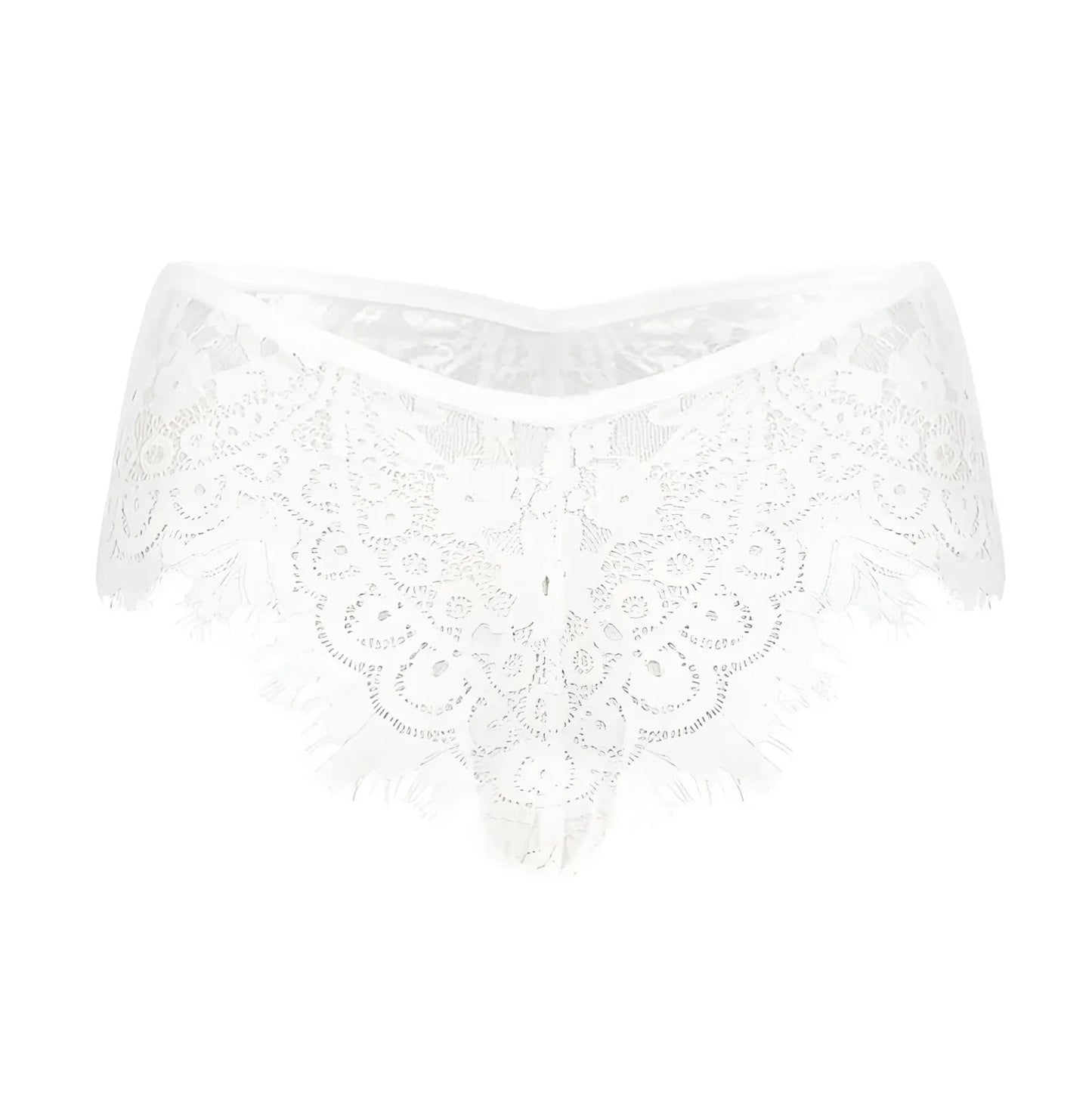 Blanc String en dentelle