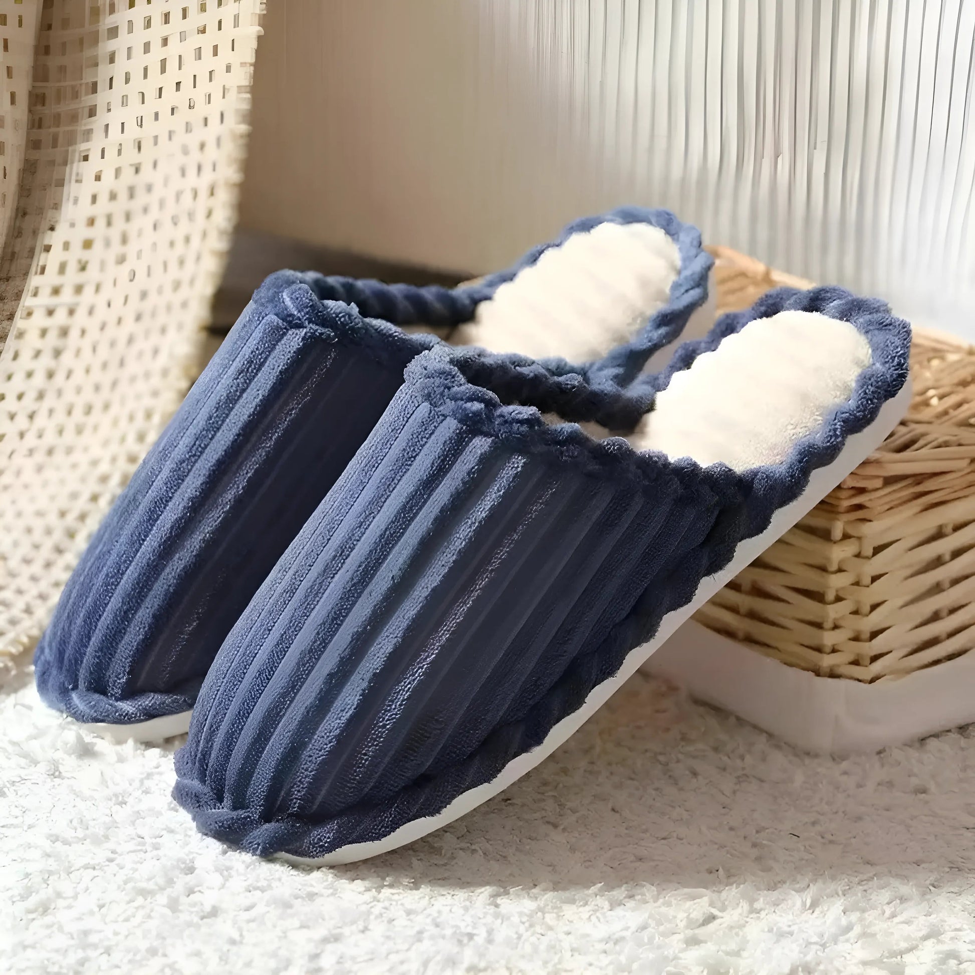 Bleu Chaussons avec nœud