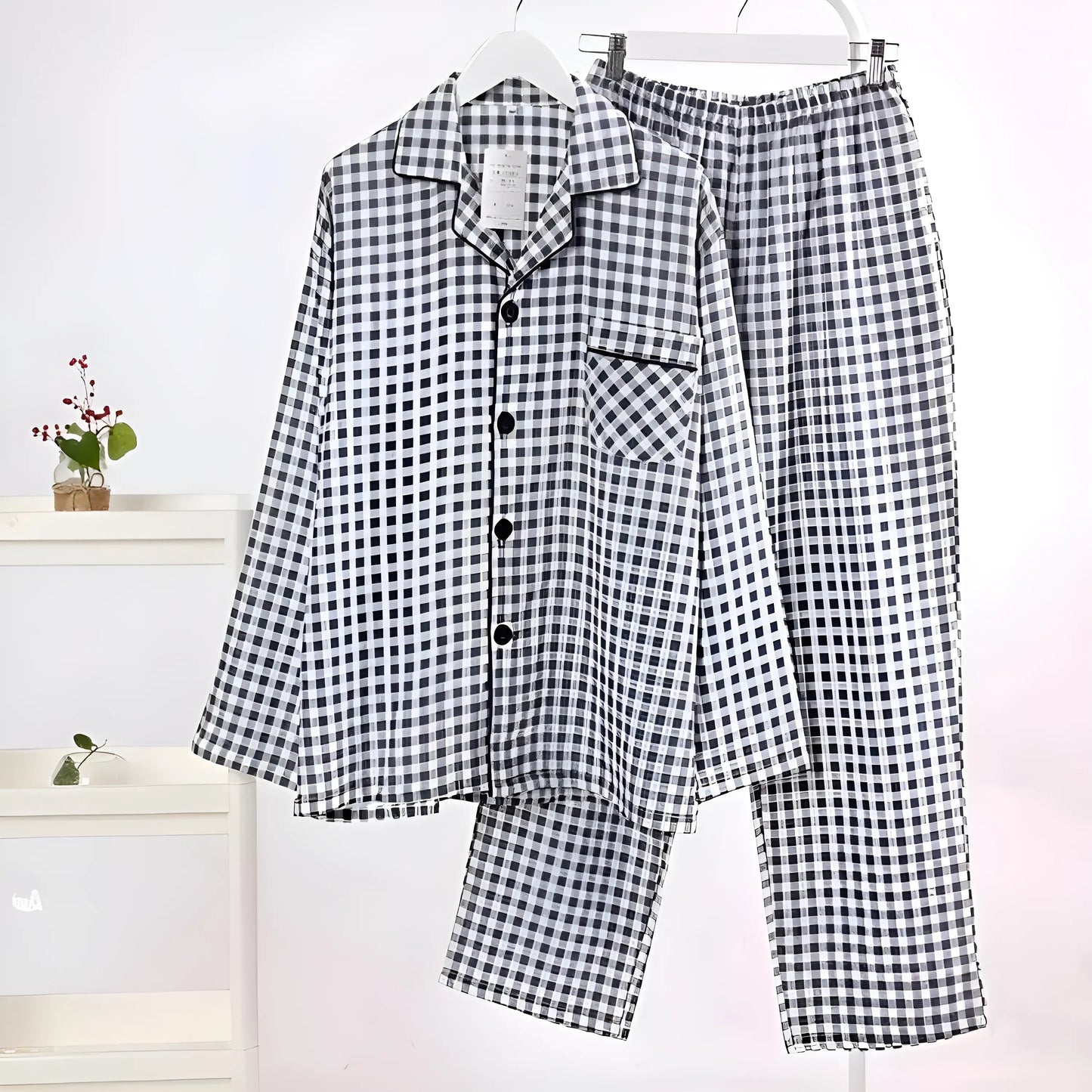 Bleu Pyjamas à carreaux pour hommes