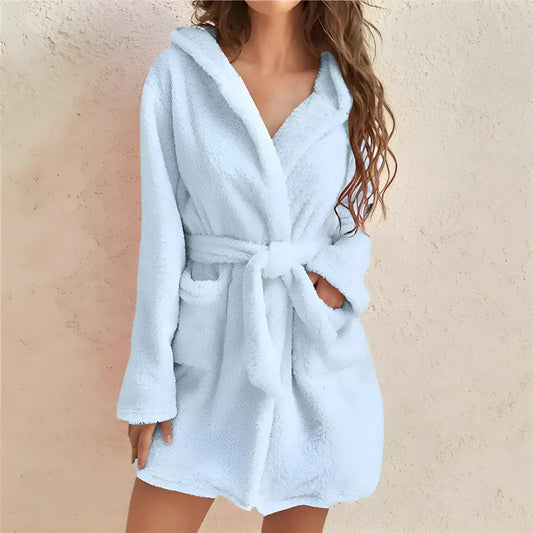 Bleu Robe moelleuse pour femmes