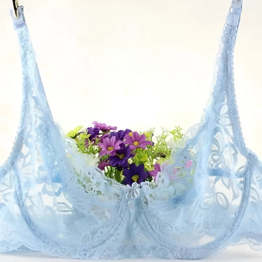 Bleu Soutien-gorge en dentelle classique