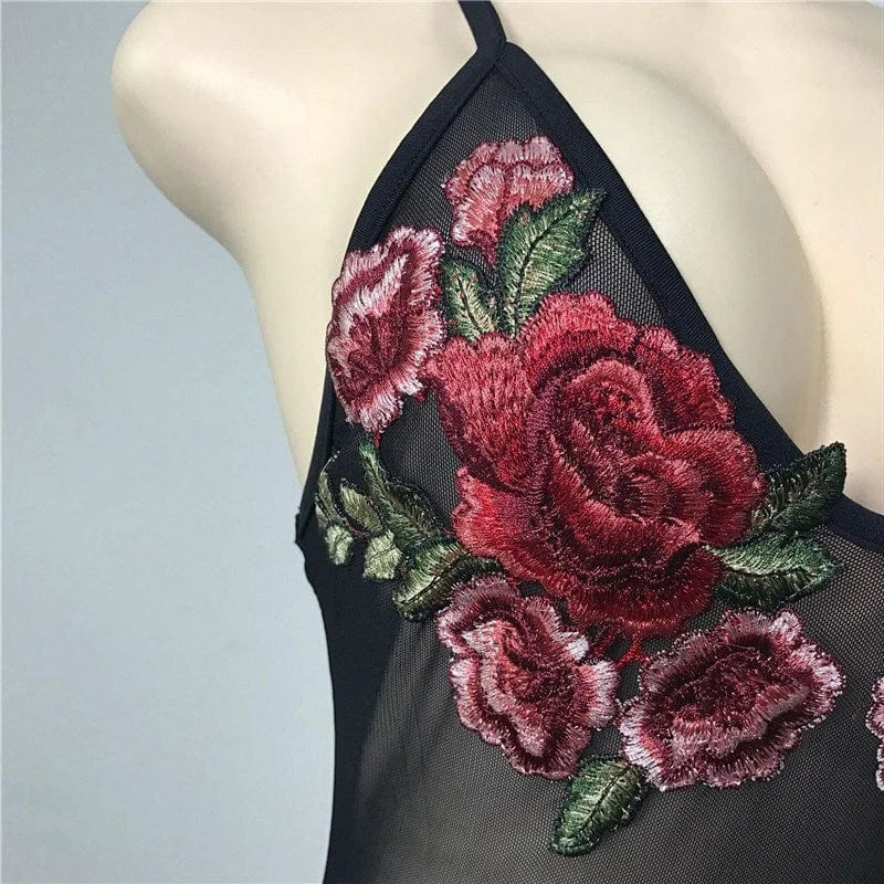 Body en dentelle avec des roses