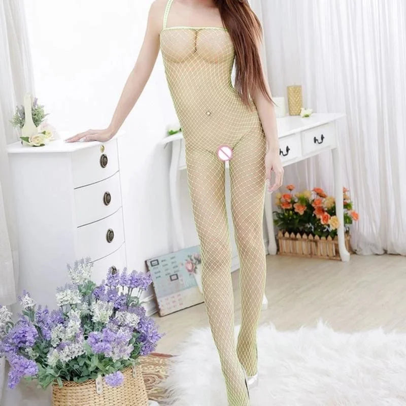 Bodystocking résille colorée