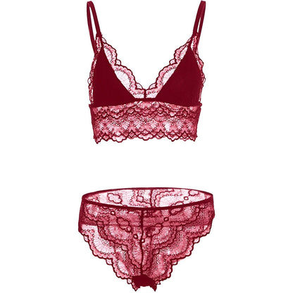 Bourgogne Ensemble de lingerie en dentelle avec bralette