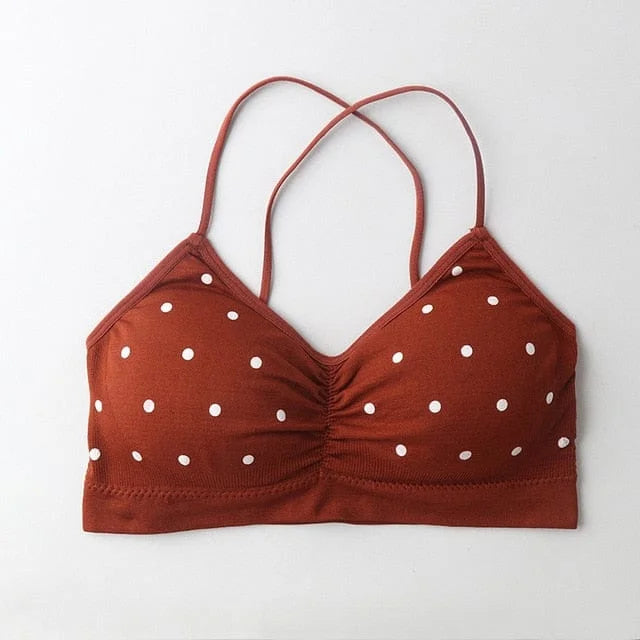 Bralette à pois - marron / universel