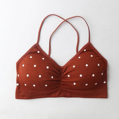 Bralette à pois - marron / universel