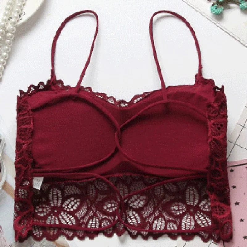 Bralette en dentelle avec push-up et fond abaissé